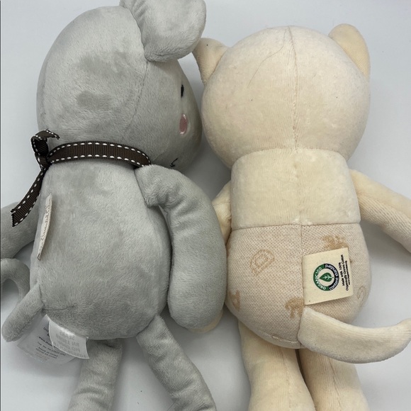 Gray Mouse and Cream Cat Plush Toy Set - Picture 4 of 6